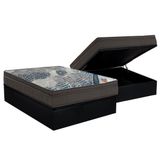 Cama Box Bau Casal Colchao Molas Ortobom Superpocket Fort Tech Iso Base Crc Courano Black 138x188