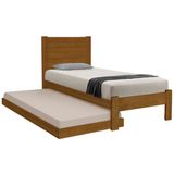Cama Solteiro Com Auxiliar Madeira Maciça Lara Imbuia At Moveis