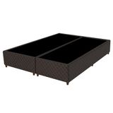 Base Para Cama Box Casal Queen Size Bipartido 158cm Poliéster Bordado Flora Marrom - Gazin