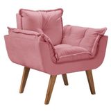 Poltrona Opalla 1 Lugar Suede Rosa