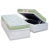 Cama Box Bau Solteiro Colchao Espuma Castor D33 Sleep Max Euro Pillow Base Crc Courano White 88x188