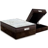 Cama Box Bau Casal Colchao Molas Probel Masterpocket Ensacadas Prodormir Evolution Base Crc Suede Brown 138x188