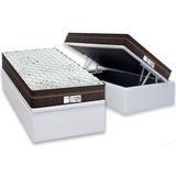 Cama Box Bau Solteiro Colchao Molas Probel Masterpocket Ensacadas Prodormir Evolution Base Crc Courano White 88x188