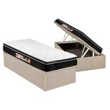 Cama Box Bau Solteiro Colchao Espuma Castor D33 Black E White Air Euro Pillow Base Crc Suede Clean 88x188