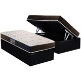 Cama Box Bau Solteiro Colchao Espuma Anjos D28 Ag65 Pantanal Base Crc Suede Black 88x188