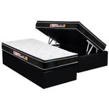 Cama Box Bau Solteiro Colchao Espuma Castor D33 Black E White Air Euro Pillow Base Crc Courano Black 88x188