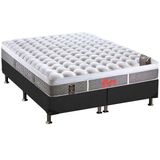 Cama Box King Colchao Molas Pocket Ensacadas Castor Light Stress Oxygen New Plush Base Crc Suede Cinza 193x203