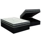 Cama Box Bau Casal Colchao Molas Orthoflex Bonnel Venezia Base Crc Courano Black 138x188