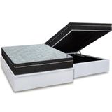 Cama Box Bau Casal Colchao Molas Ortobom Nanolastic Light Base Crc Courano White 138x188