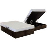 Cama Box Bau Casal Colchao Ortopedico Herval D28 Ag65 Frontier Base Crc Suede Brown 138x188