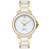 Relogio Feminino Dourado E Branco Orient Analógico Original