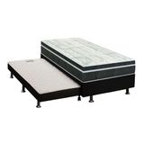 Cama Box C Auxiliar Solteiro Colchao Orthoflex Bonnel Venezia Black Base Crc Courano Black 88x188