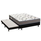 Cama Box C Auxiliar Casal Colchao Espuma Ortobom D33 Light Base Crc Courano Black 138x188