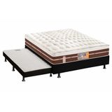 Cama Box C Auxiliar Casal Colchao Castor Pocket Silver Star Air Hibrido Base Crc Courano Black 138x188