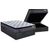 Cama Box Bau Casal Colchao Molas Ensacadas Plumatex Masterpocket Starck Base Crc Suede Gray 138x188