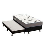 Cama Box C Auxiliar Solteiro Colchao Espuma Ortobom D33 Light Base Crc Courano Black 88x188