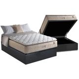 Cama Box Bau Casal Colchao Molas Ensacadas Anjos Masterpocket Confortable Base Crc Suede Gray 138x188