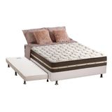 Cama Box C Auxiliar Casal Colchao Anjos Superlastic Classic Marrom Base Crc Courano Branco 138x188