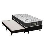 Cama Box C Auxiliar Solteiro Colchao Probel Prolastic Prodormir Sleep Black Base Crc Suede Black 88x188