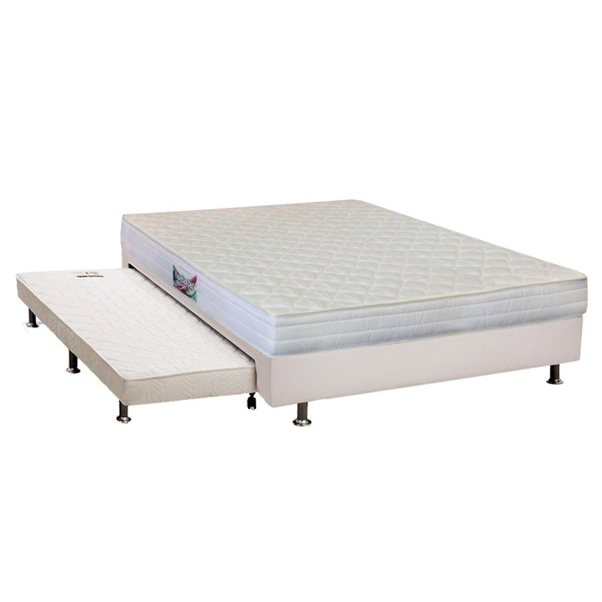 Cama Box C Auxiliar Casal Colchao Anatomico Herval Ag65 Frontier Base Crc Courano Branco 138x188