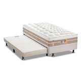 Cama Box C Auxiliar Solteiro Colchao Castor Pocket Silver Star Air Base Crc Courano Branco 88x188