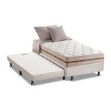 Cama Box C Auxiliar Solteiro Colchao Anjos Masterpocket Classic Bege Base Crc Courano Branco 88x188