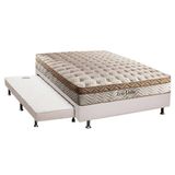 Cama Box C Auxiliar Casal Colchao Paropas Masterpocket Eco Linho Base Crc Courano Branco 138x188