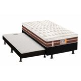 Cama Box C Auxiliar Solteiro Colchao Castor Pocket Silver Star Air Hibrido Base Crc Courano Black 88x188