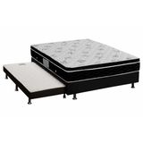 Cama Box C Auxiliar Casal Colchao Ortobom Nanolastic Physical Base Crc Courano Black 138x188