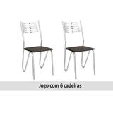 Cadeira De Cozinha Napoles 2c045cr Kit 6 Un Cromado Courano Preto Kappesberg