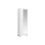 Armario Multiuso Sala 547 C 1 Porta C Espelho E Pes Branco Carraro