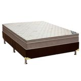 Cama Box Casal Colchao Molas Superpocket Ensacadas Ortobom Light Saude Base Crc Suede Marrom 138x188