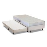 Cama Box C Auxiliar Solteiro Colchao Espuma Herval Ag65 Frontier Base Crc Courano Branco 88x188