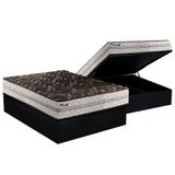 Cama Box Bau Casal Colchao Espuma Paropas D33 Pasquale Plus Euro Pillow Base Crc Suede Black 138x188