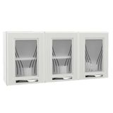 Armario De Cozinha Modulado Star New C 3 Portas C Vidro Branco Telasul