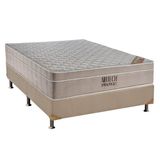 Cama Box Casal Colchao Molas Superpocket Ensacadas Ortobom Fort Airtech Spring Base Crc Suede Branco 138x188