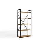 Armario Multiuso Sala Industrial Alta Li006 C 5 Prateleiras Freijo Preto Kappesberg