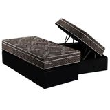 Cama Box Bau Solteiro Colchao Molas Ensacadas Paropas Masterpocket Previlege Base Crc Suede Black 88x188