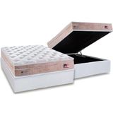 Cama Box Bau Casal Colchao Molas Sealy Masterpocket Ensacadas Miami Base Crc Courano White 138x188