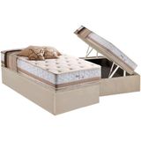 Cama Box Bau Solteiro Colchao Molas Herval Maxspring Spain Base Crc Suede Clean 88x188