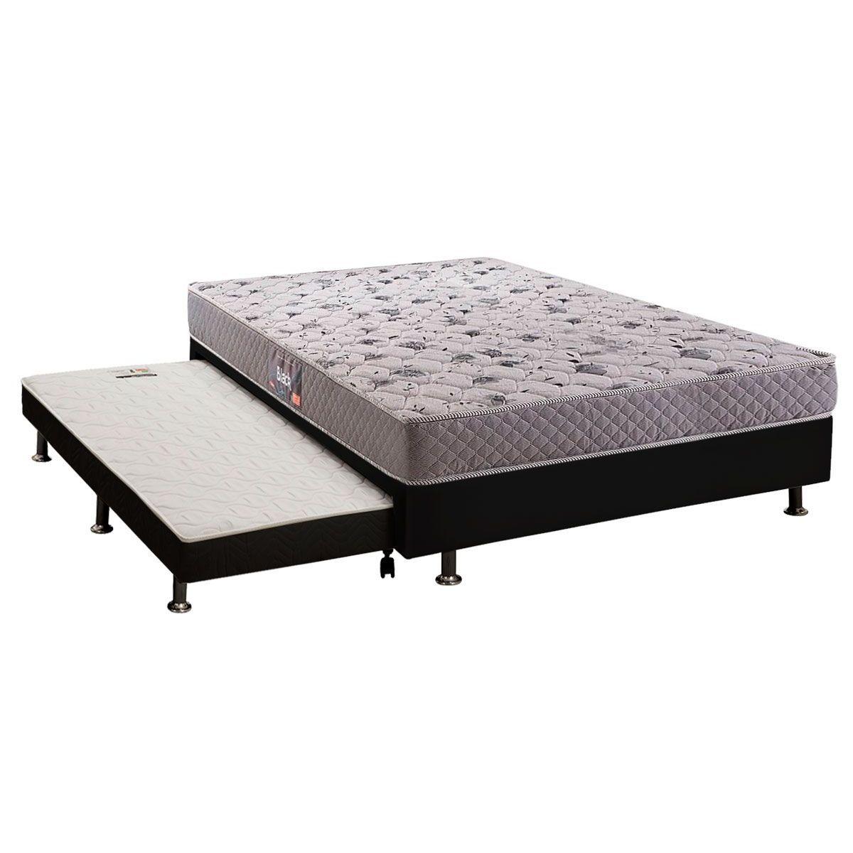 Cama Box C Auxiliar Casal Colchao Ortopedico Herval D28ag65 Black Base Crc Courano Black 138x188