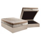 Cama Box Bau Casal Colchao Molas Paropas Masterpocket Ensacadas Eco Linho Base Crc Suede Clean 138x188