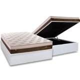 Cama Box Bau Casal Colchao Molas Plumatex Masterpocket Ensacadas Personalle Base Crc Courano White 138x188