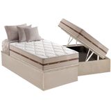 Cama Box Bau Solteiro Colchao Molas Ensacadas Anjos Masterpocket Classis Base Crc Suede Clean 88x188