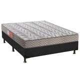 Cama Box Casal Colchao Espuma Paropas D45 Pasquale Base Crc Suede Gray 138x188