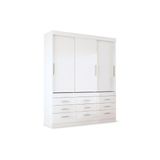 Guarda Roupa Casal 3 Portas De Correr E 9 Gavetas Click 3 9 Branco Santos Andira