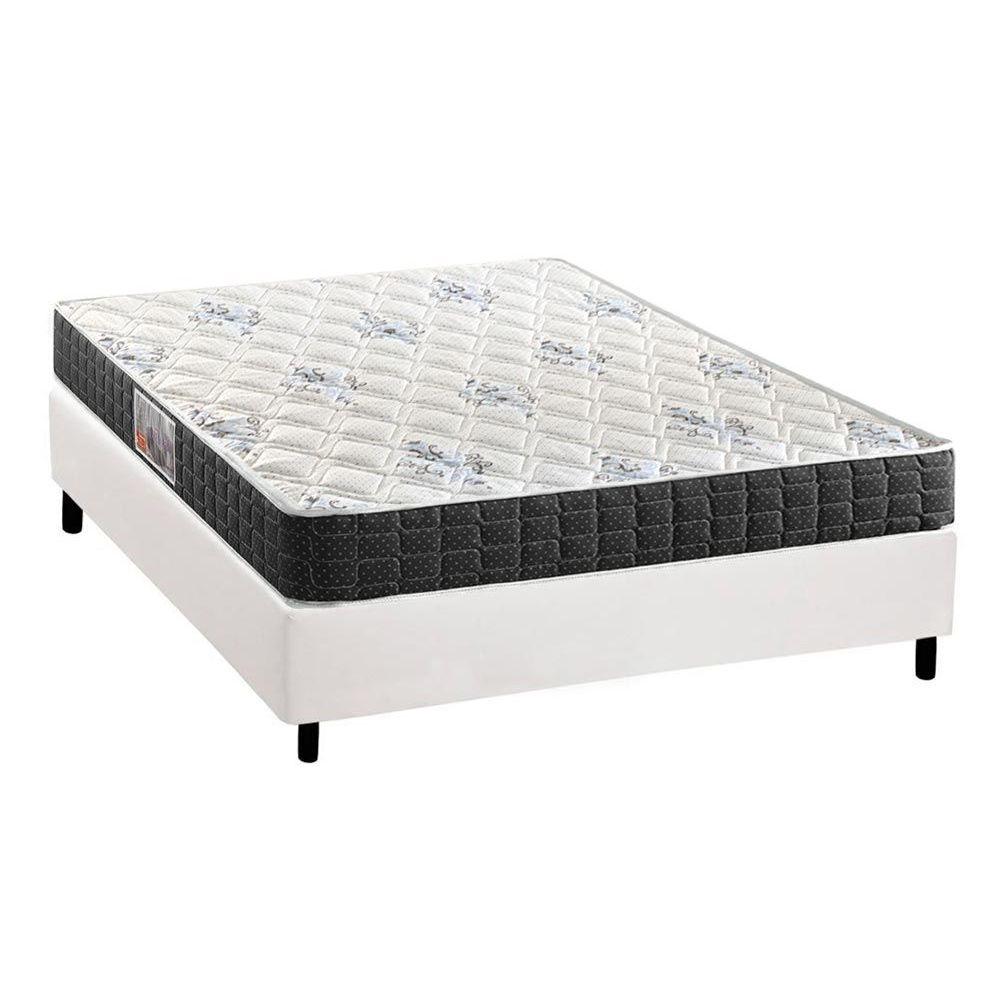 Cama Box Casal Colchao Ortopedico Anjos D28 Ag65 Ortoline Base Crc Courano White 138x188