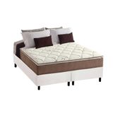 Cama Box Queen Colchao Espuma Anjos D28 Ag65 Star Base Crc Courano White 158x198
