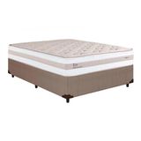 Cama Box Casal Colchao Molas Herval Masterpocket Ensacadas Kiev Base Crc Linhao Bege 138x188