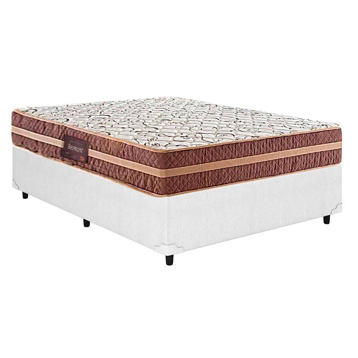 Cama Box Casal Colchao Ortopedico Herval D28 Ag654 Bermont Base Crc Linhao White 138x188